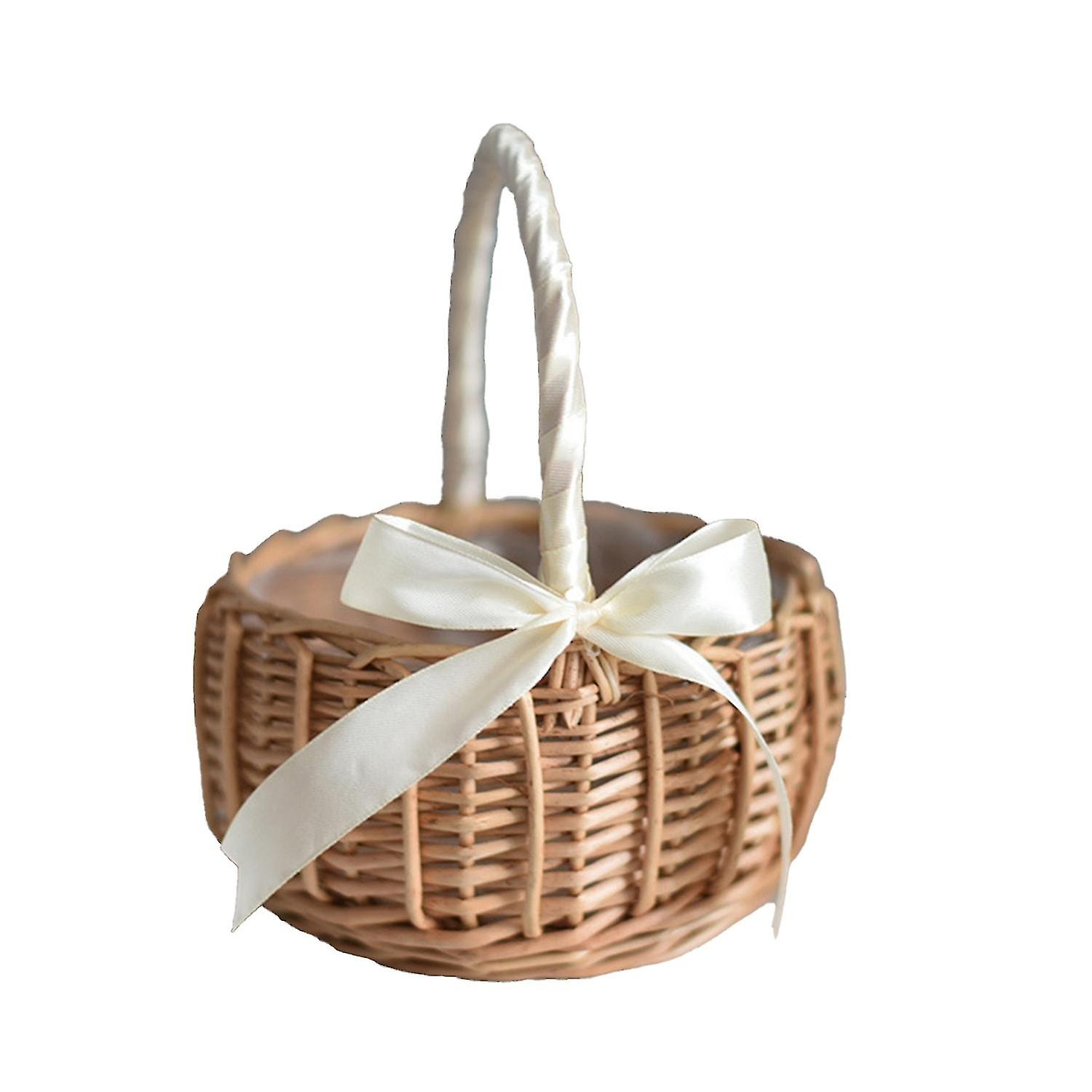 Woven Baskets Eco-friendly Multi-functional Wicker Handle Woven Wicker Basket for Anniversary