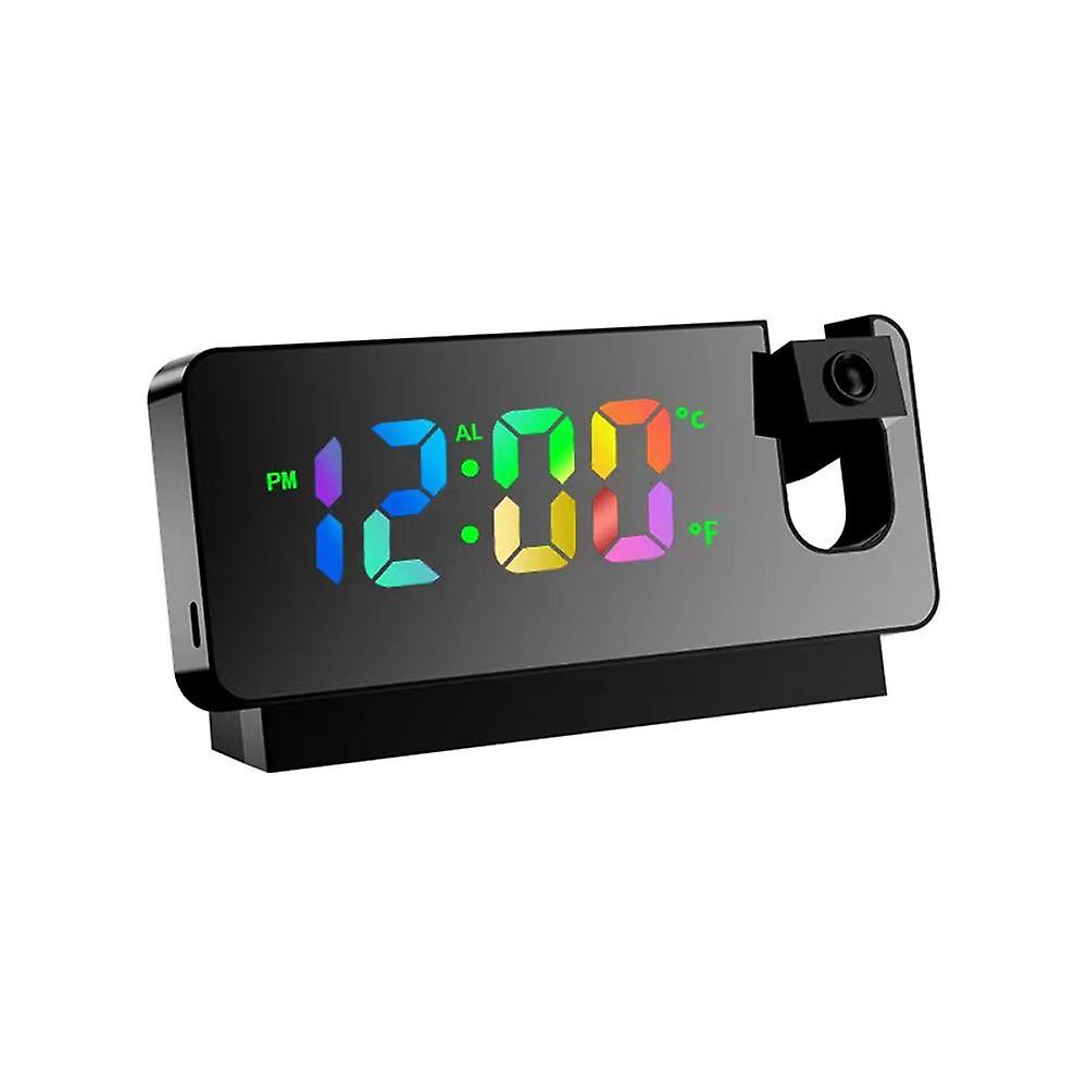 Despertador de projeção Relógio digital com projetor giratório de 180 graus Visor LED grande e colorido