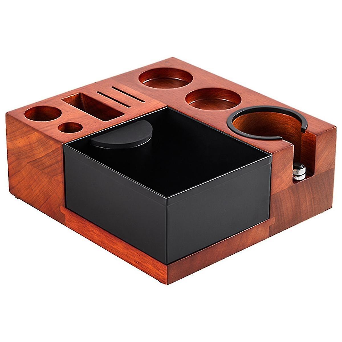 Espresso Tamping Station Knock Box-Espresso Knock Box and Tamp Station Coffee Organizer Box for 51-5
