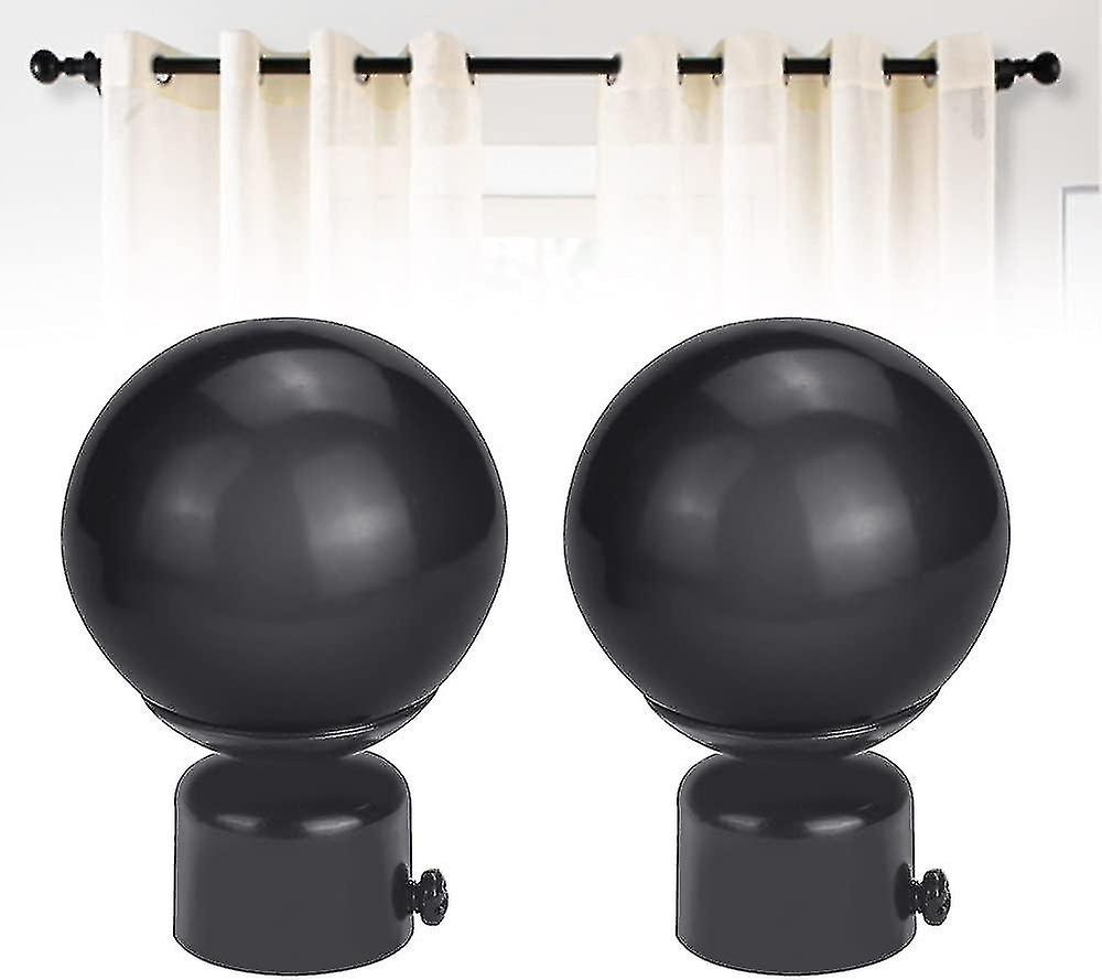 Curtain rod trim Round Sphere (2 pieces, black)