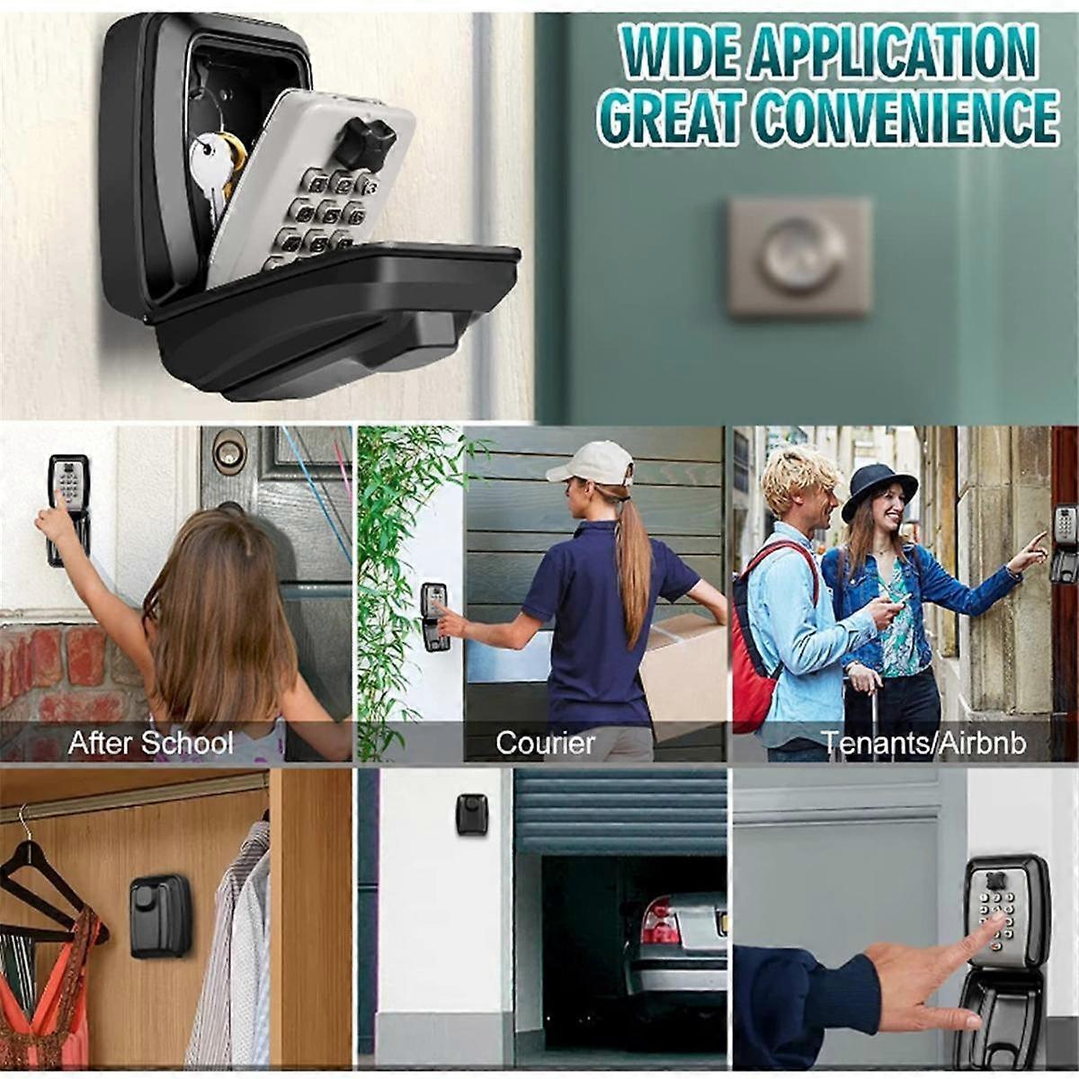 Key Box Wall Mounted Large Key Box Secure Waterproof Outdoor Key Box ...