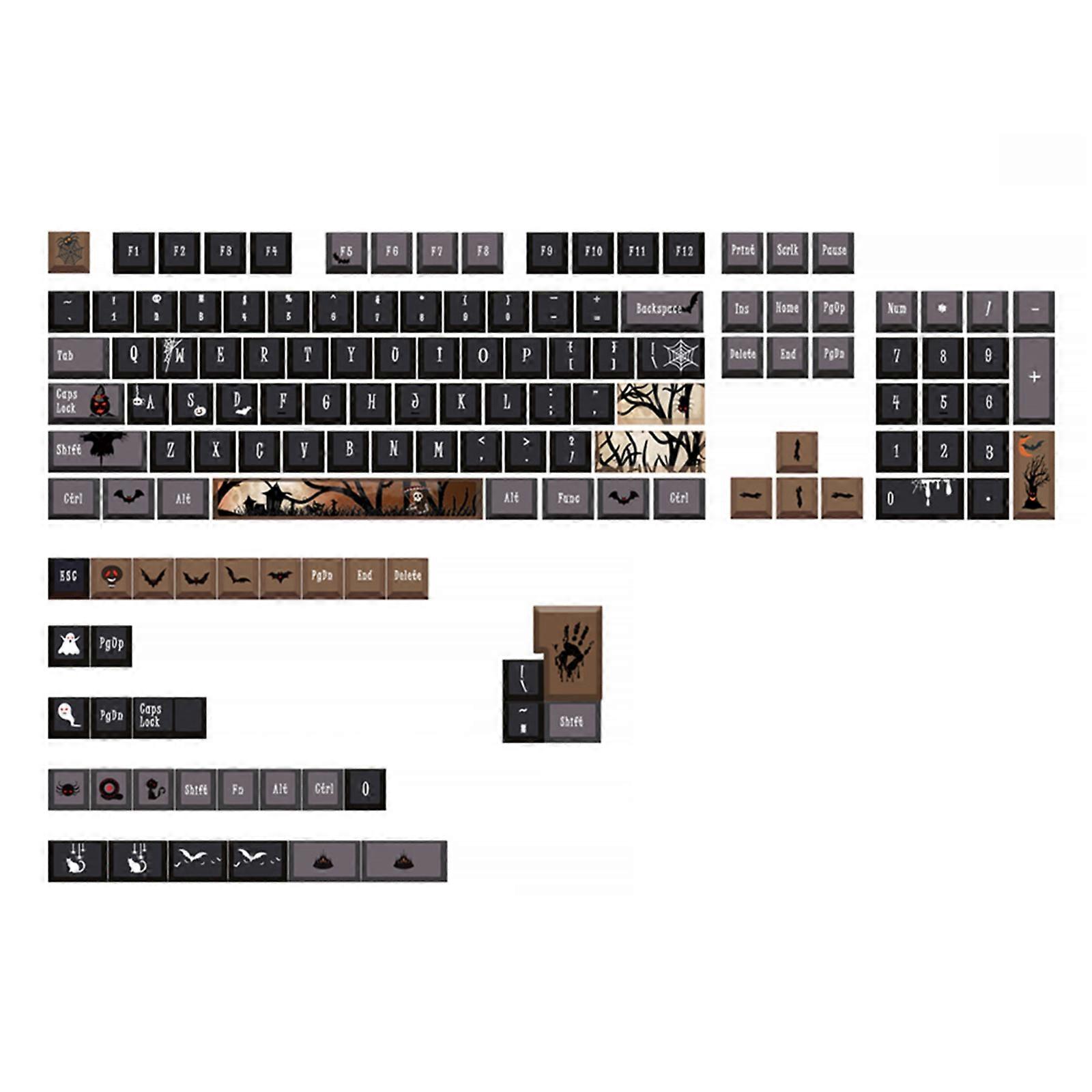 Cherry Profile PBT Keycaps 136-Key Ghost Space for Mechanical Keyboard Dye Sub