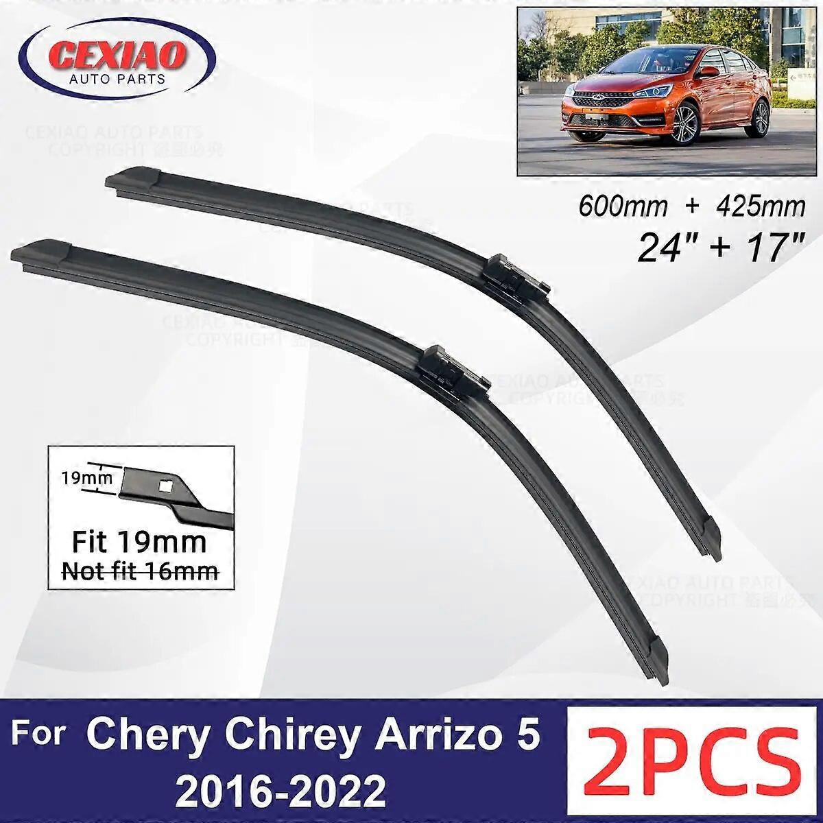 Car Wiper For Chery Chirey Arrizo 5 2016~Front Wiper Blades Soft Rubber Windscreen Wipers Auto Windshield 600mm + 425mm FN9U6973