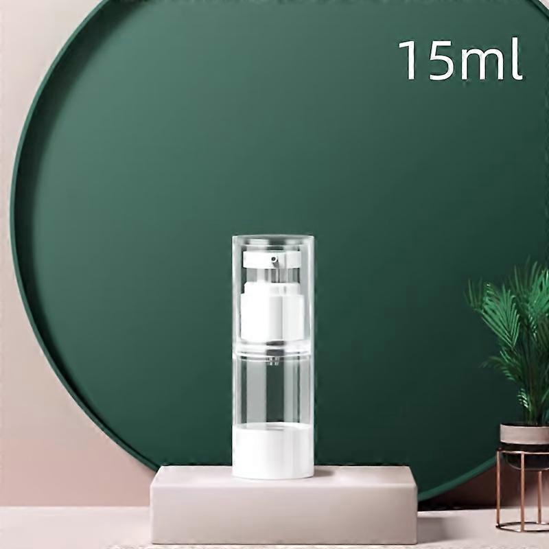 Portable Travel-Sized Transparent Refillable Airless Lotion Dispenser Bottle - Leak-Proof Cream/Serum Container with Push Pump, Lead-Free, Unscented,