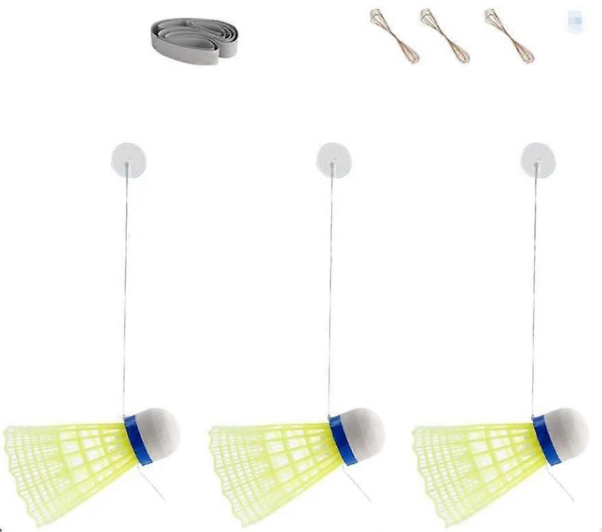 3 PACK Badminton Training Tool, Badminton Single-Player Rebound Trainer, Self-Study Stretch Badminton Racket Training Practice Machine
