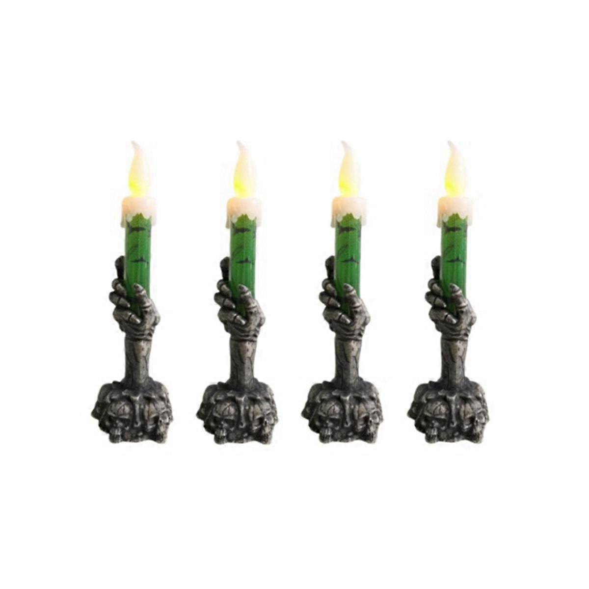 Halloween Decorative Lights Decoration Props Skeleton Ghost Hand Holding Candle Lights Led Electronic Pumpkin Lights D