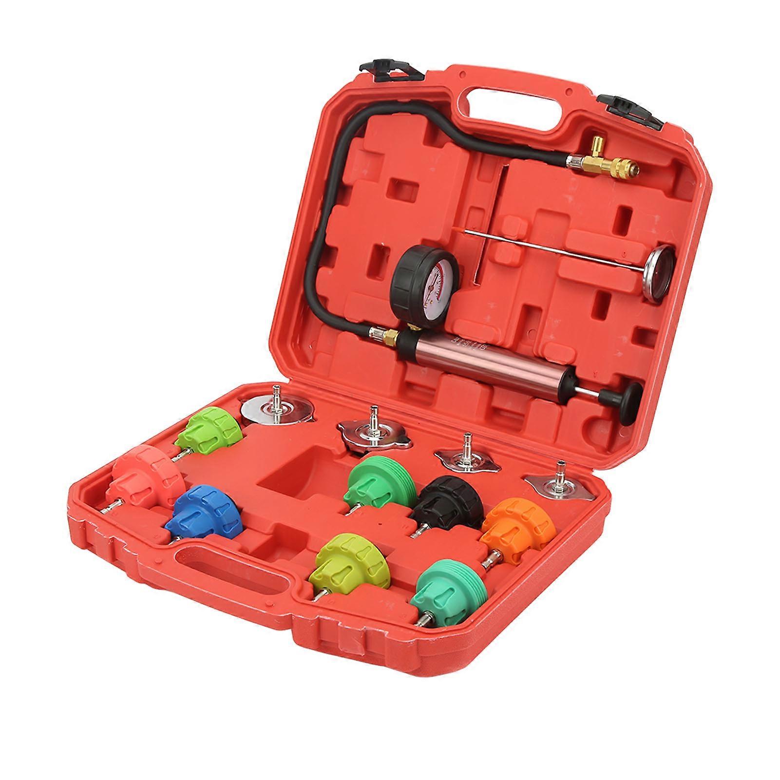 14PCS Radiator Pressure Leak Tester 0 to 35psl Portable Cooling System Leak Down Tester for Vehicle
