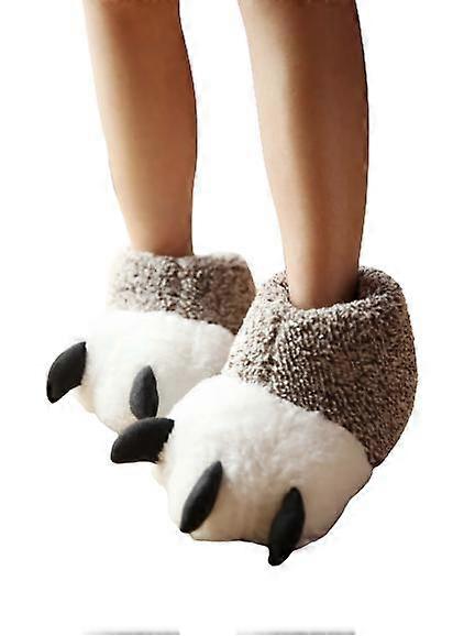 Bløde pote sko sød bjørn pote plys bomuld hjemmesko par bomuld hjemmesko