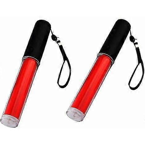 2x Fluorescent Fluorescent Light Sticks Red Durable Plastic For Road Signs