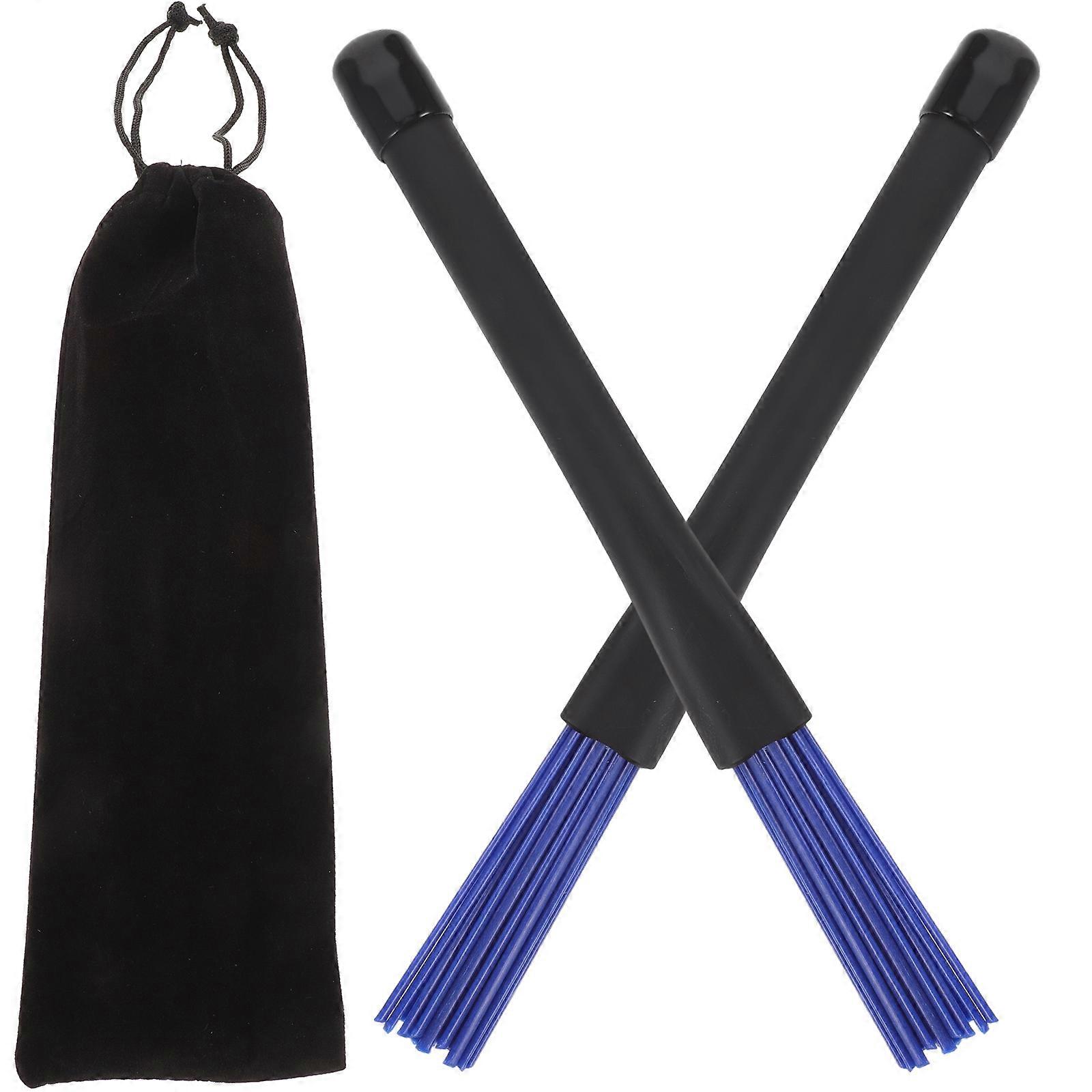 1 Pair of Practical Drum Set Brush Nylon Wire Drum Brush Jazz Drum Brush With Storage Bag
