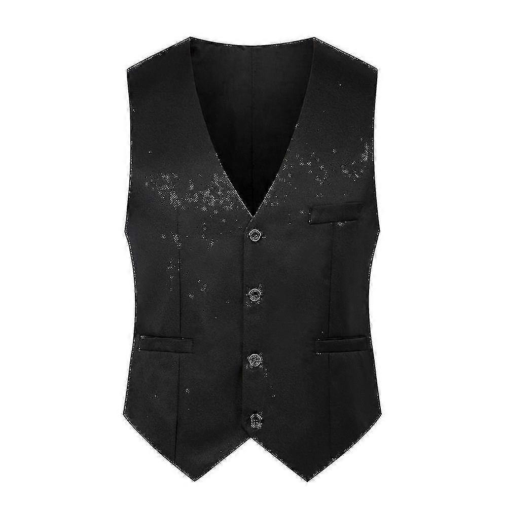 Erkekler İnce Fit Takım Yelek Yelek Casual Resmi Tek Göğüslü Gilet