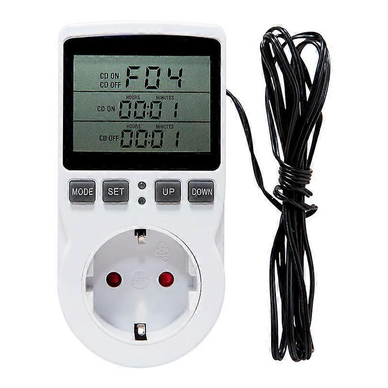 Digital Temperature Controller Socket Heating Cooling Thermostat 230V with Sensor Socket and Probe LCD Screen  SZRH A-F