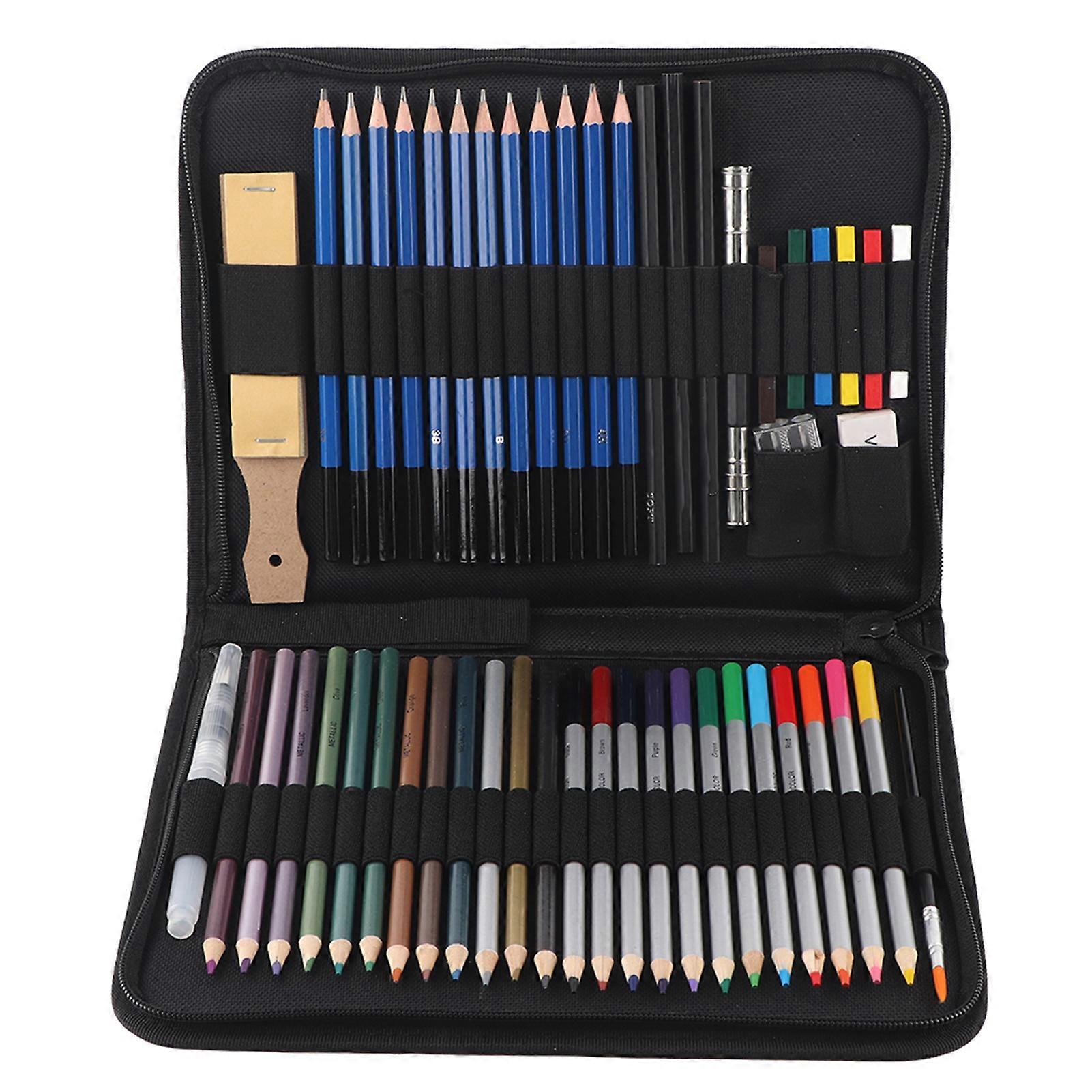 Crayon Papier Hb Mardiko Kit Dessin Professionnel 36 Pièces - Crayons Fusain Et Graphite - Étui Portable - Pour Artistes Malette Dessin