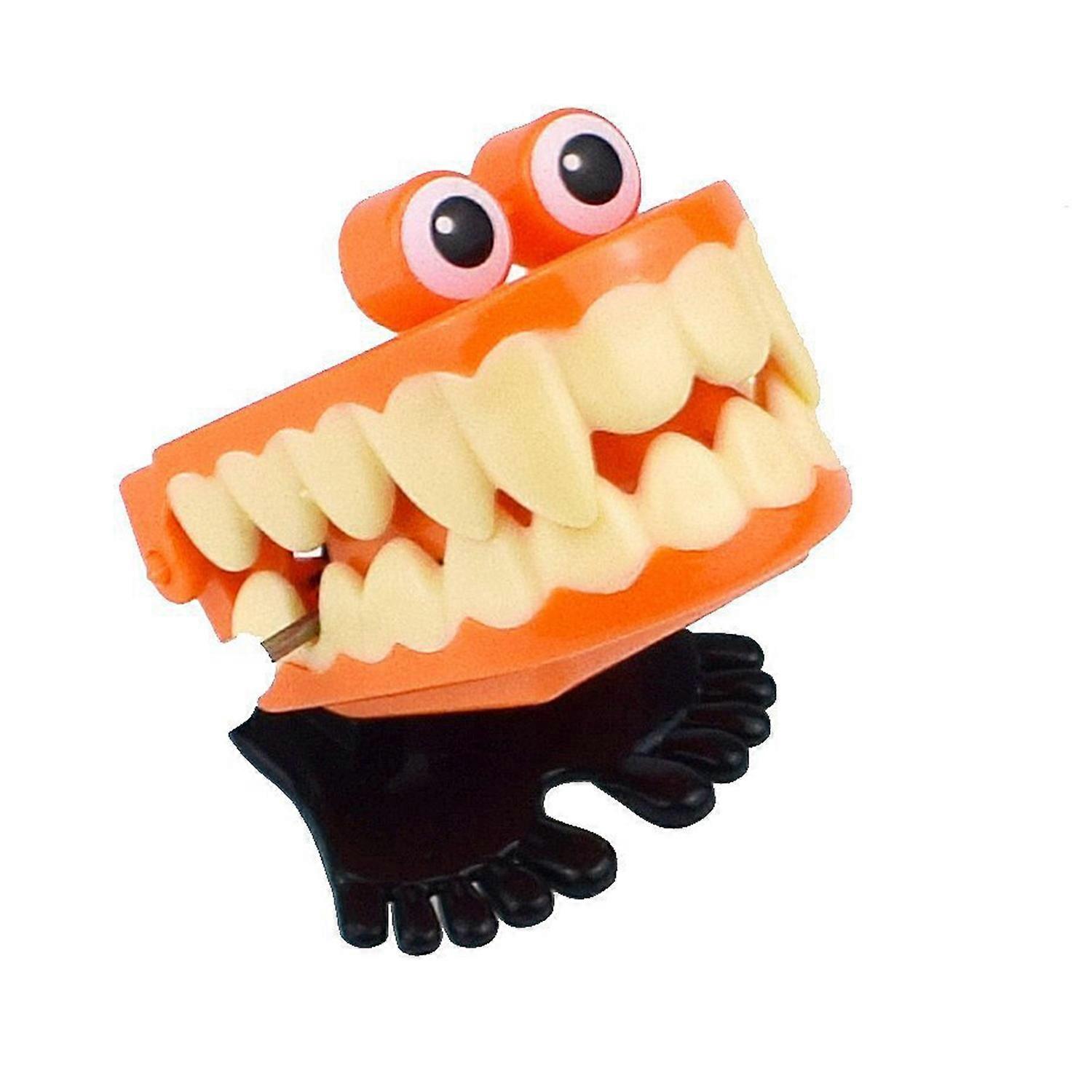 Clockwork Toy Creative Shape Big Eyes Jumping Denture Educational Mechanical Toy Halloween Prank