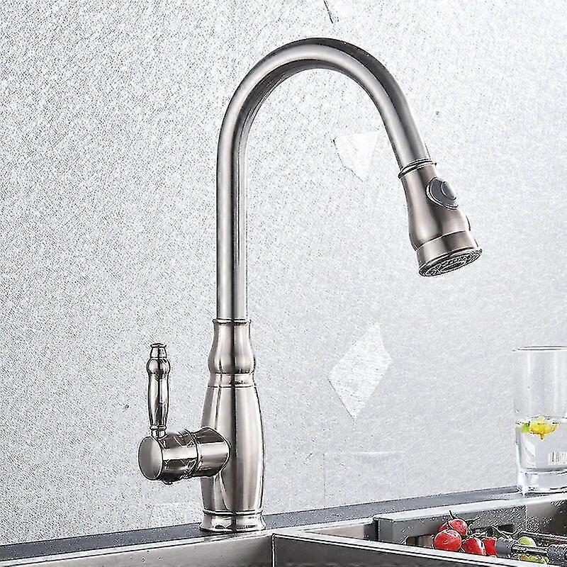 Hög kvalitetBrons Svart Köksblandare Dra ut Diskbänk Varm Kall Mixer Kran Vattenblandare Kran För Kök 360 Rotation Mixer Tap