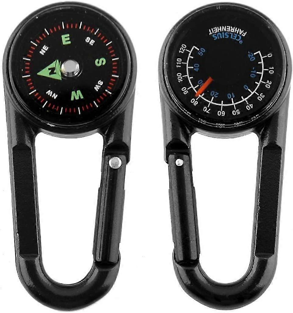 Nirvana Carabiner Compass + Compass + Thermometer on Multifunctional Metal Portable Compass for Hiking/Travel/Camping with Magnifying Lens, Profession