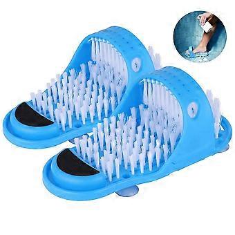Bulary 2 Pieces Bathroom Foot Massagers Slippers Bathroom Slippers With Foot Cleaner Brush Shower Sandal Foot Washer For Shower Spa Massage Peeling Di