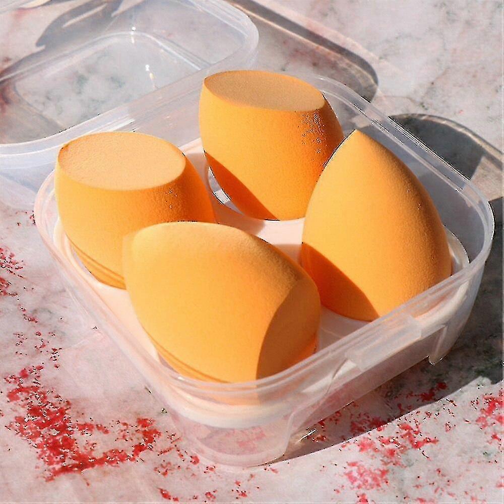 Hmwy-4 Piece Set Of Makeup Blending Beauty Sponges In A Portable Case(orange)