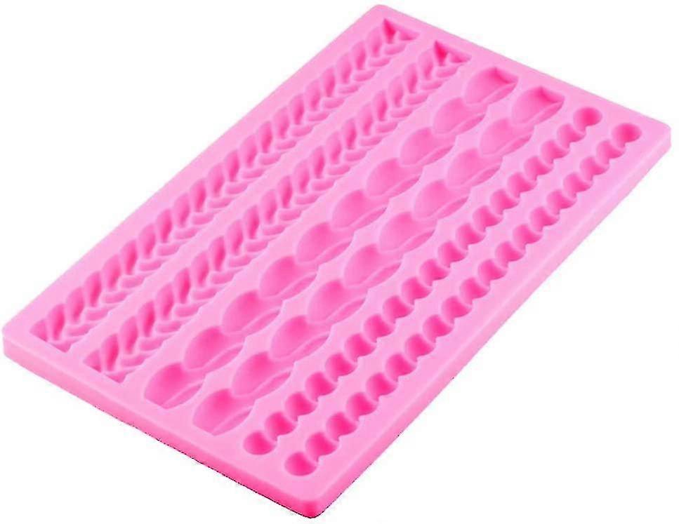 Pearl Braided Rope Silicone Mould, Pink, Diy Baking And Decorating Cake Tools, 1pc (h-3)
