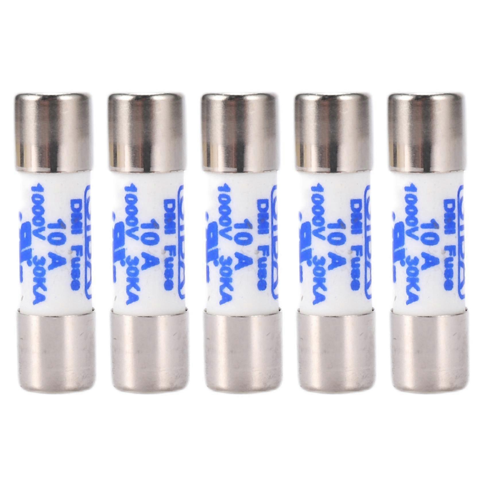 5x multimetr 10 x 38mm 1000V 10A válec keramická pojistka bílá