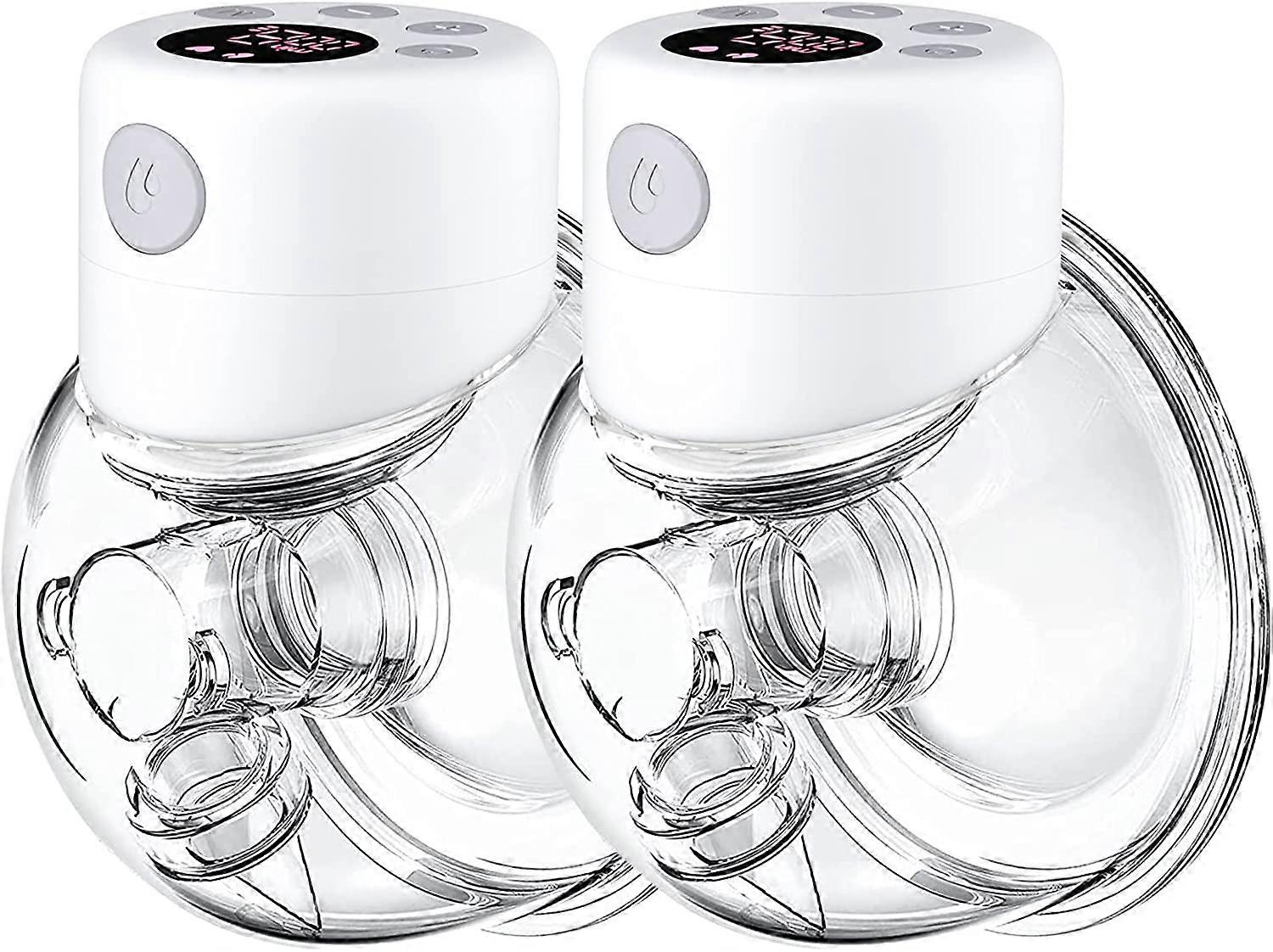 Wearable Breast Pump, S12 Hands Free Breast Pump, Electric Portable Breast Pump with 2 Mode & 9 Levels, Wireless Breast Pump, LCD Display, 24mm Flange