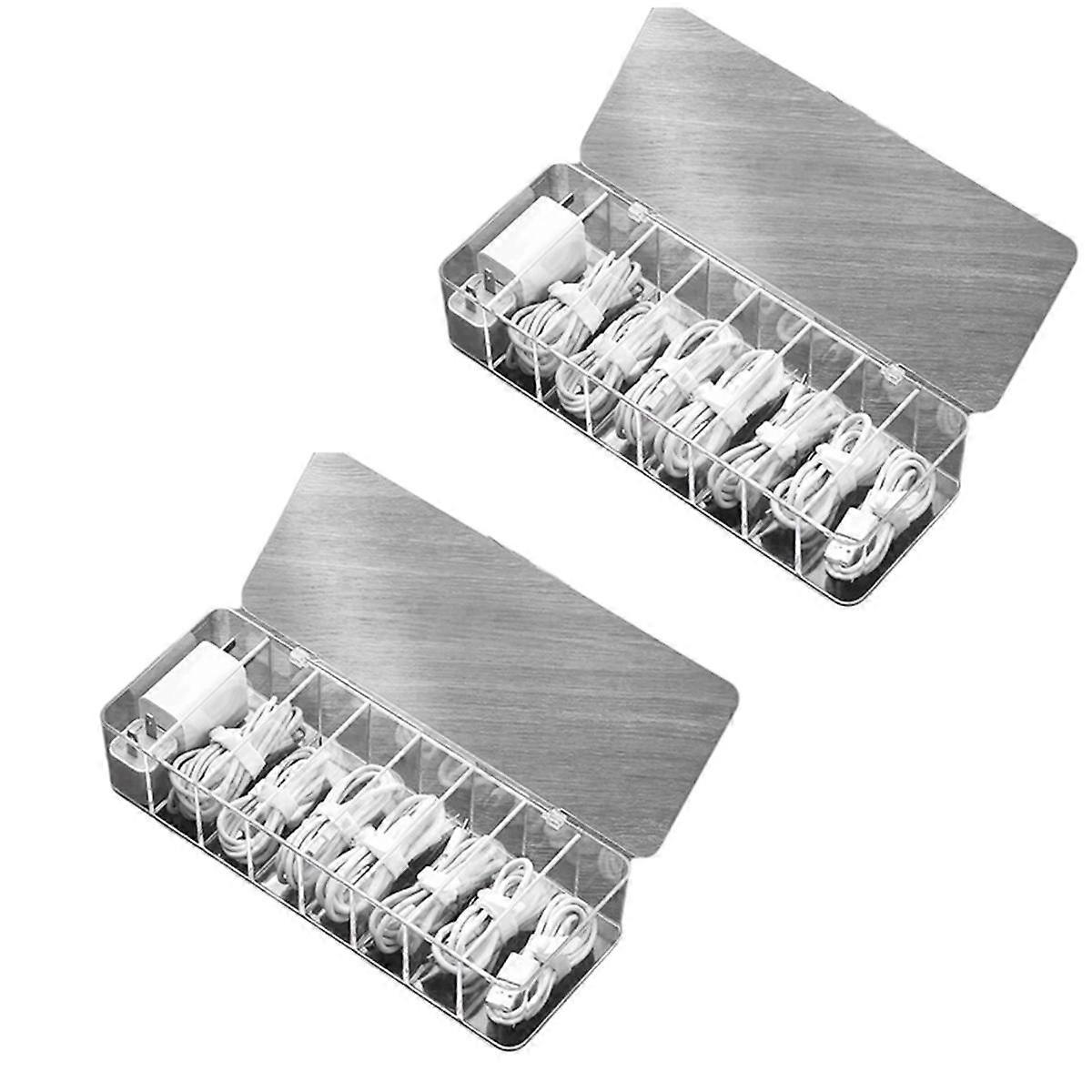 Headphone Data Cable Charging Cable Storage Box Desktop Stationery with Transparent Plastic Data Ca