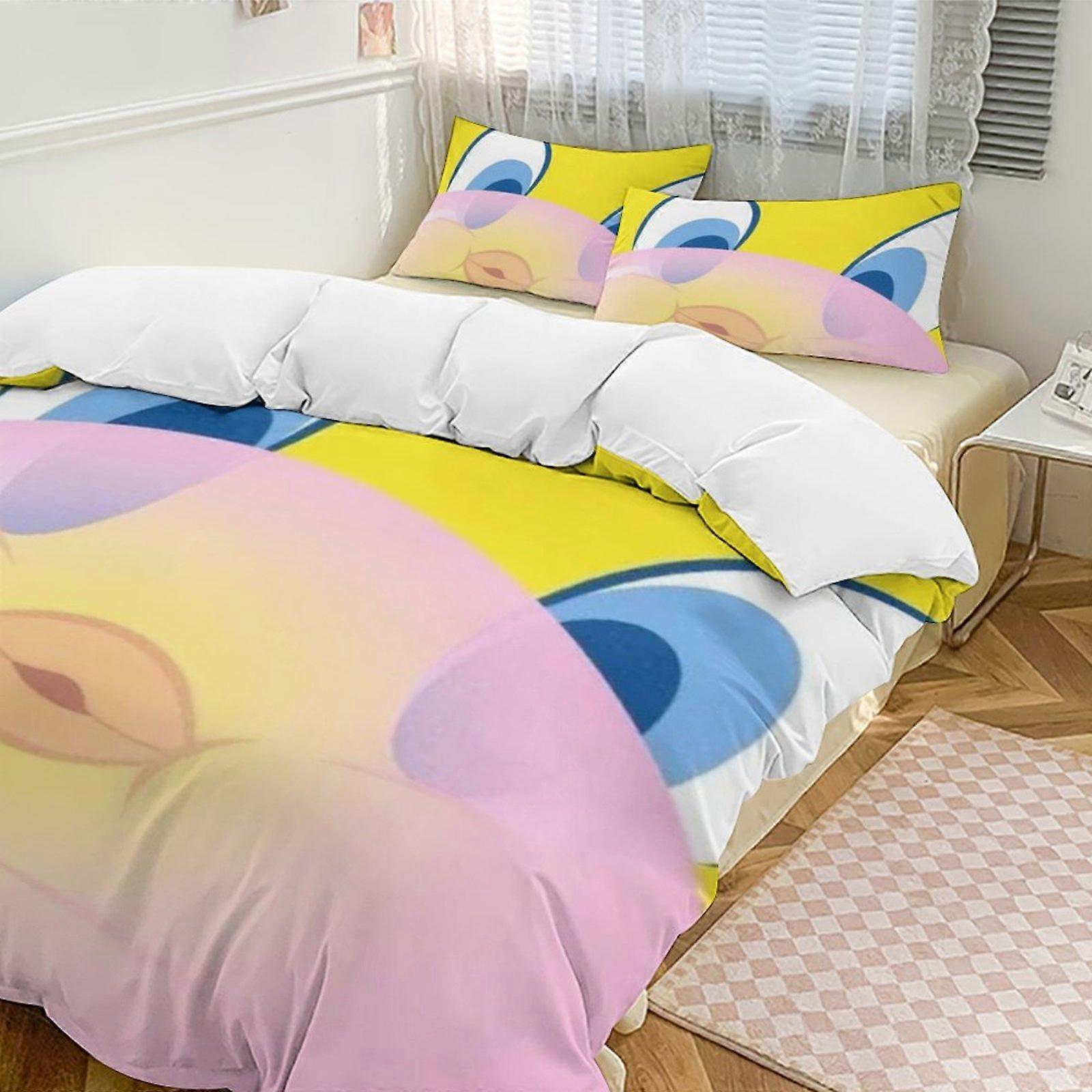 c566 TweetyBird 2 Capa de Edredom de Cama Conjuntos de Cama de Microfibra Conjuntos de Edredom Leve de 3 Peças, 1 Capa de Edredom e 2 Fronhas para Crianças ee566