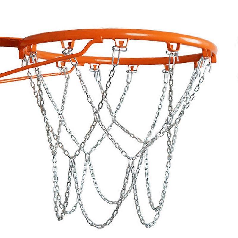 Filet de basket-ball à chaîne en acier Filet anti-fouet robuste pour jante de cerceau standard