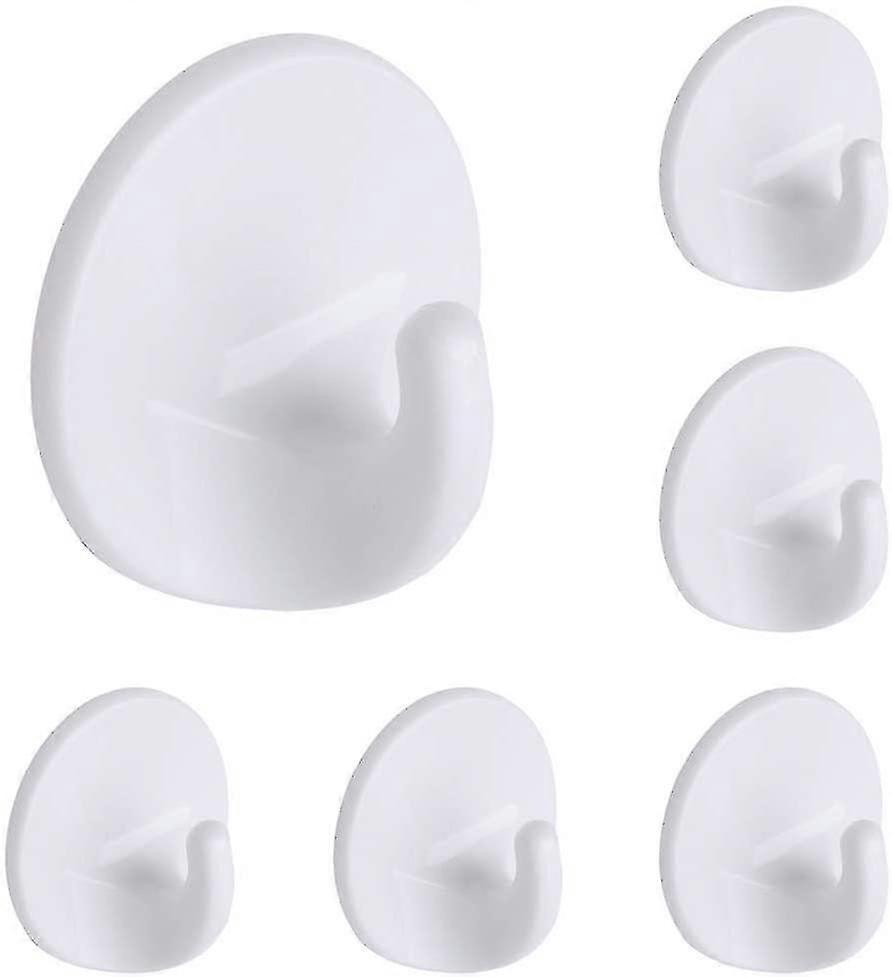 6-piece Self-adhesive Hook, Wall-mounted