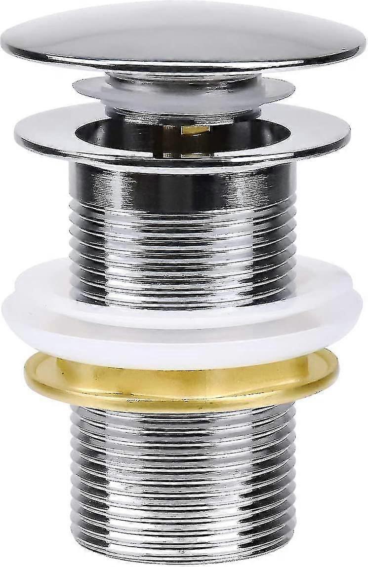 Standard Basin Plug Without Overflow Universal Pop Up Plug Automatic Pop Up Plug For Washbasin In Chromed Copper For Basin Without Overflow, Starlight