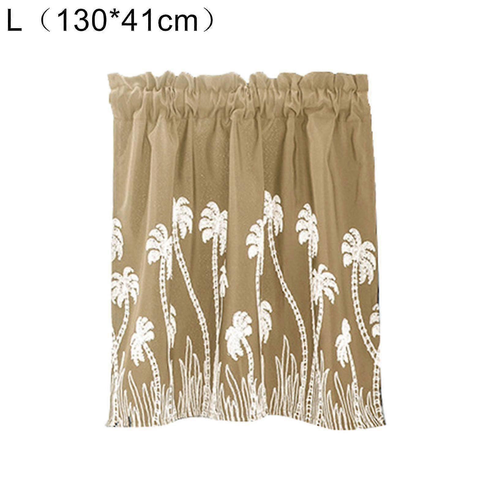 Tree Grass Pastoral Cafe Home Short Curtain Kitchen Window Valance Room Decor