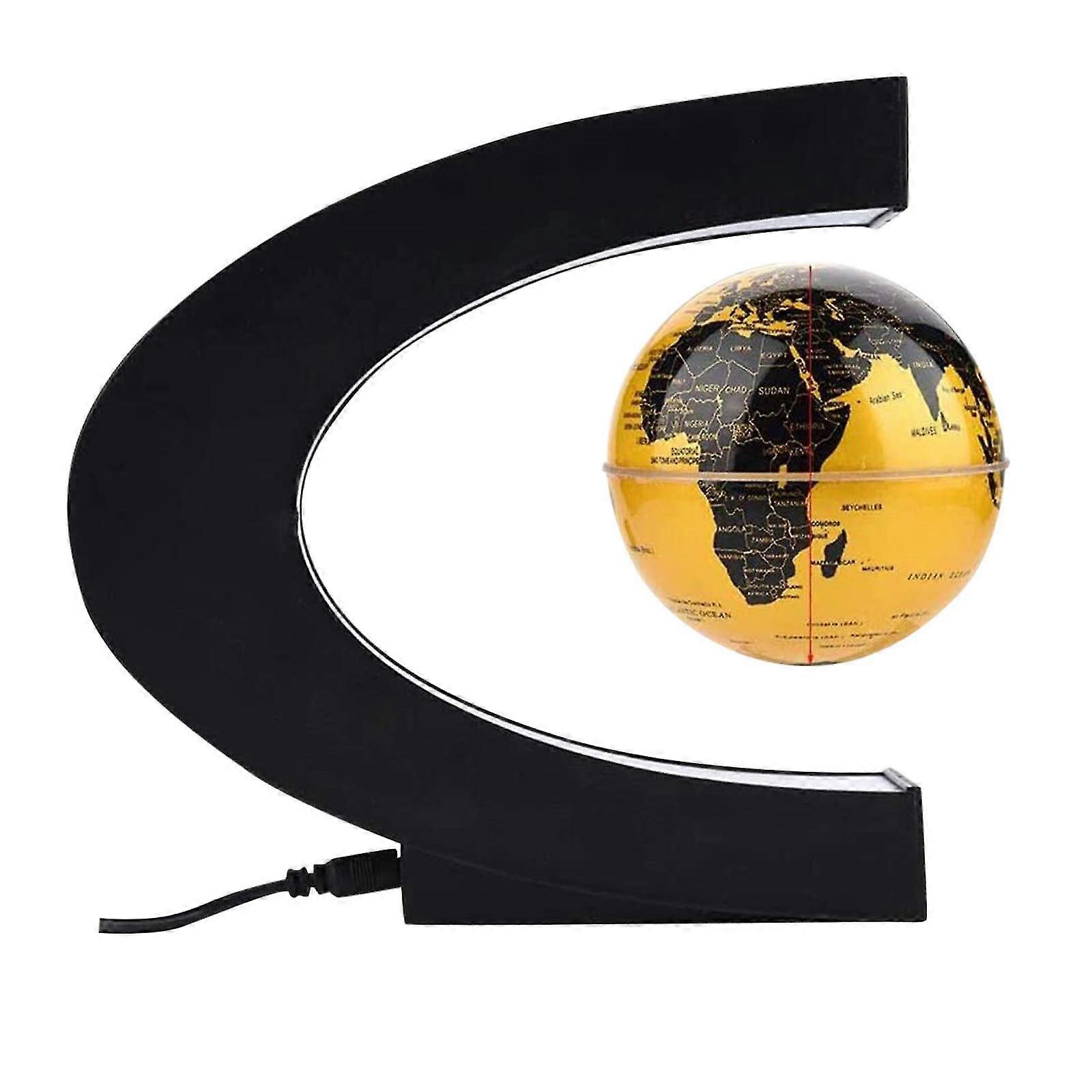 Floating Earth With Led Lights C Shape Magnetic Levitation Floating World Map