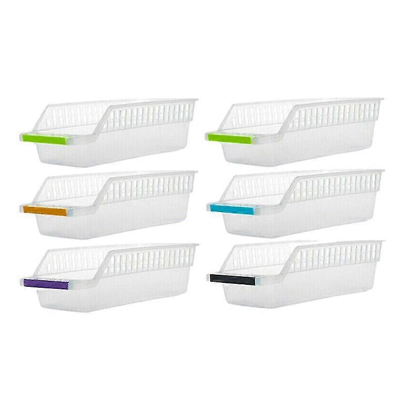 6 Pcs Fridge Organizer Drawer Storage Box Pull-out Case Box