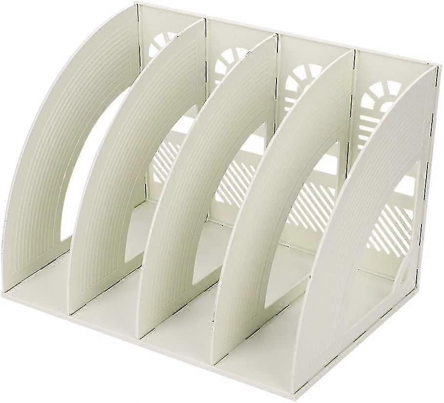 4*compartments Storage Shelf Module, Storage Box Filing Magazine Filing Cabinet Diy Plastic Magazine Rack Desk Organizer For A4 Paper Magazine Book Fo