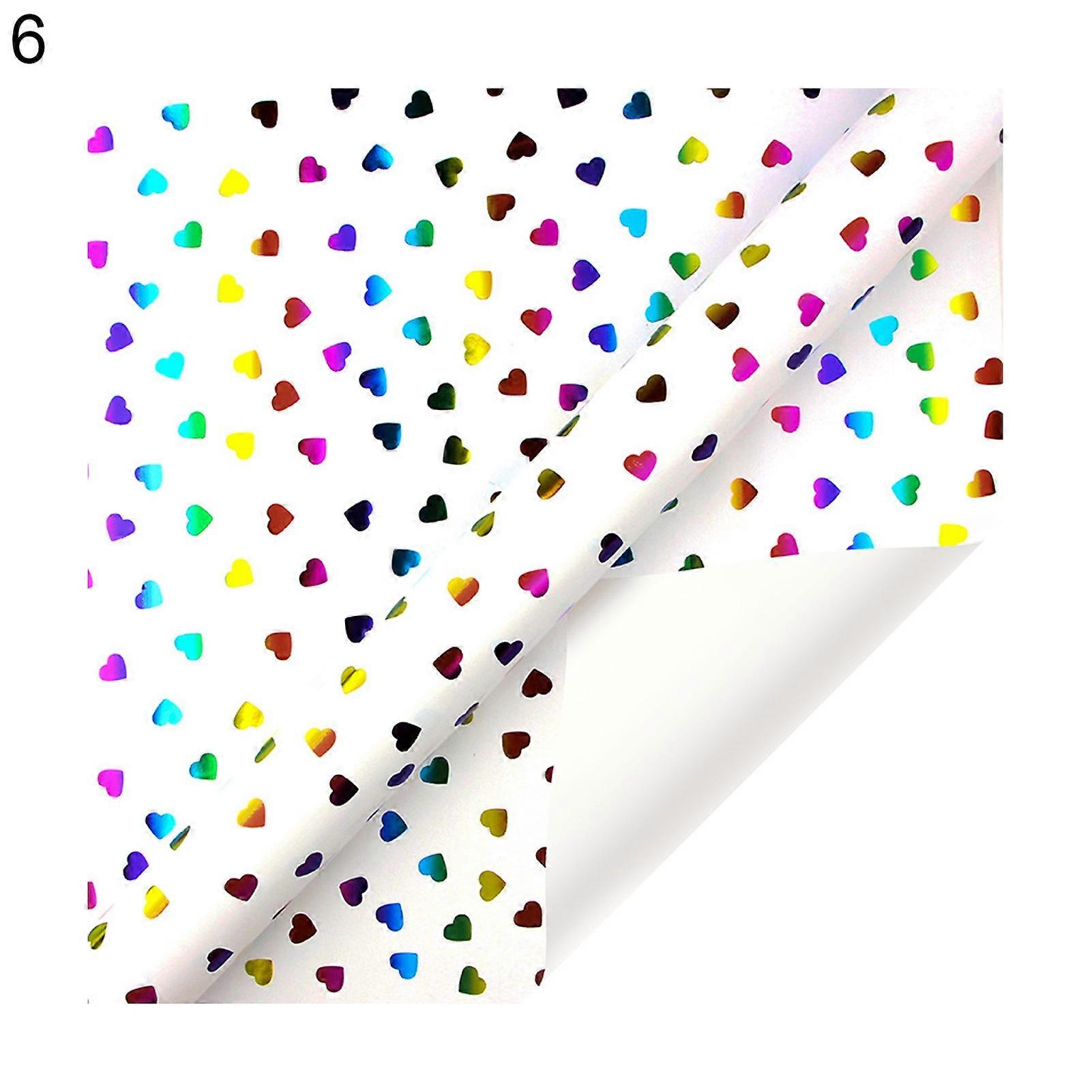 1 Roll Wrapping Paper Heart Star Print Widely Applied DIY Decor Christmas Wedding Gift Wrapping Paper for Valentine's Day
