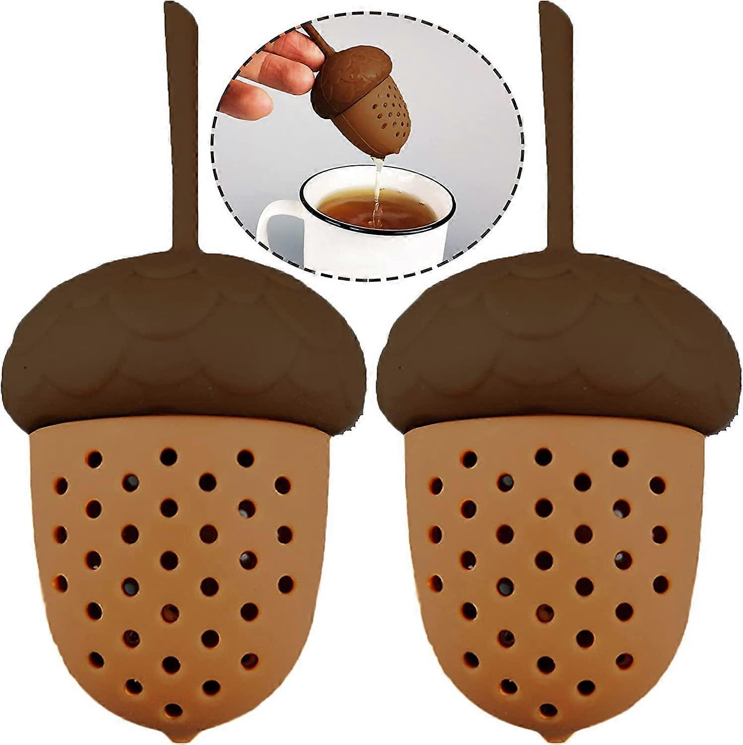 2pcs Tea Infuser With Movable Silicone Tea Strainer Saucer