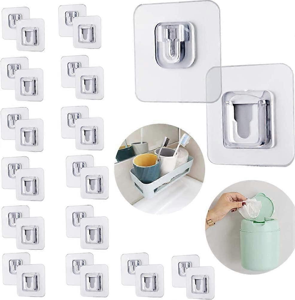30 Pcs Clear Adhesive Hook,Double Sided Self Adhesive Wall Hooks