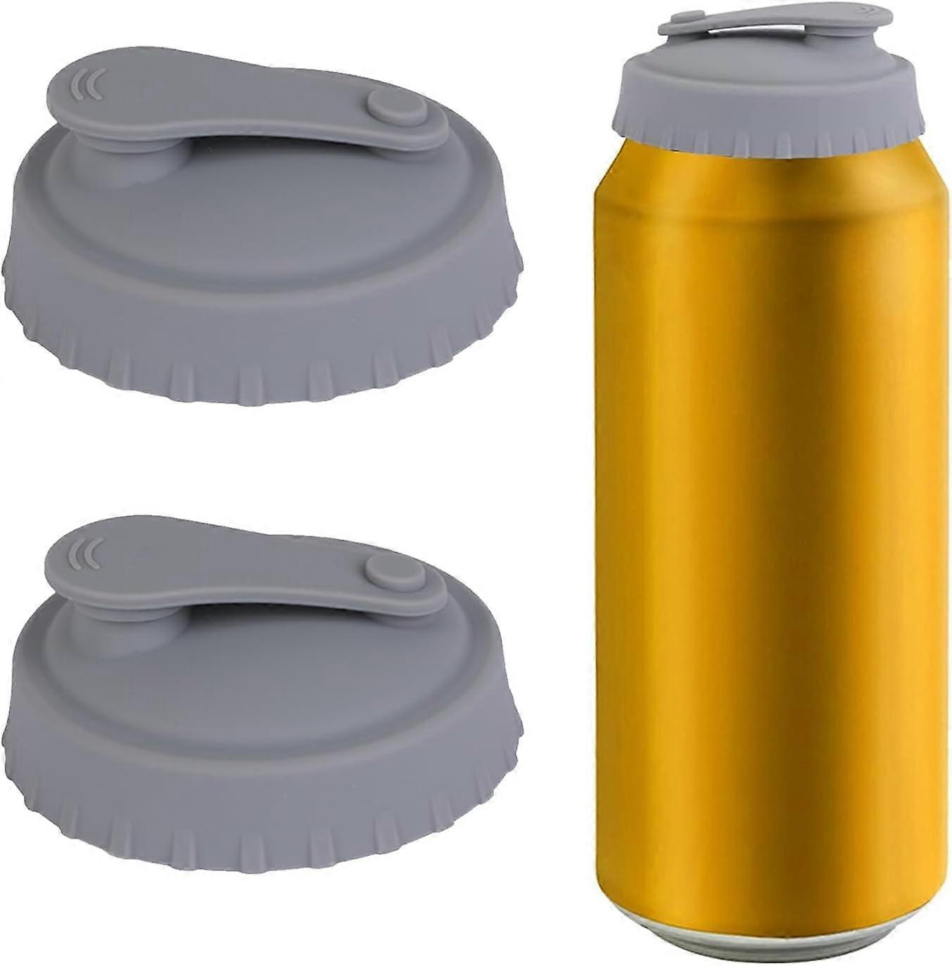 Pack Silicone Beverage Can Lids with Small Lid, Gray, Easy to Clean and Reusable, Dustproof, Gray