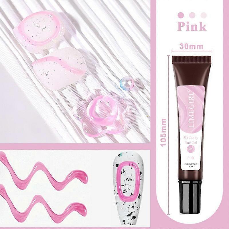 Σωλήνας Τρισδιάστατη κόλλα νυχιών Candy Macaron Jelly Wash-frees Gel Μανικιούρ