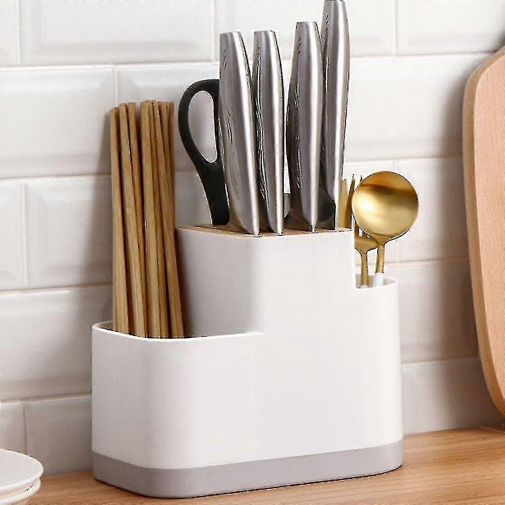 Multifunction Utensil Holder Knife Block Cutlery Flatware Drainer Storage Box