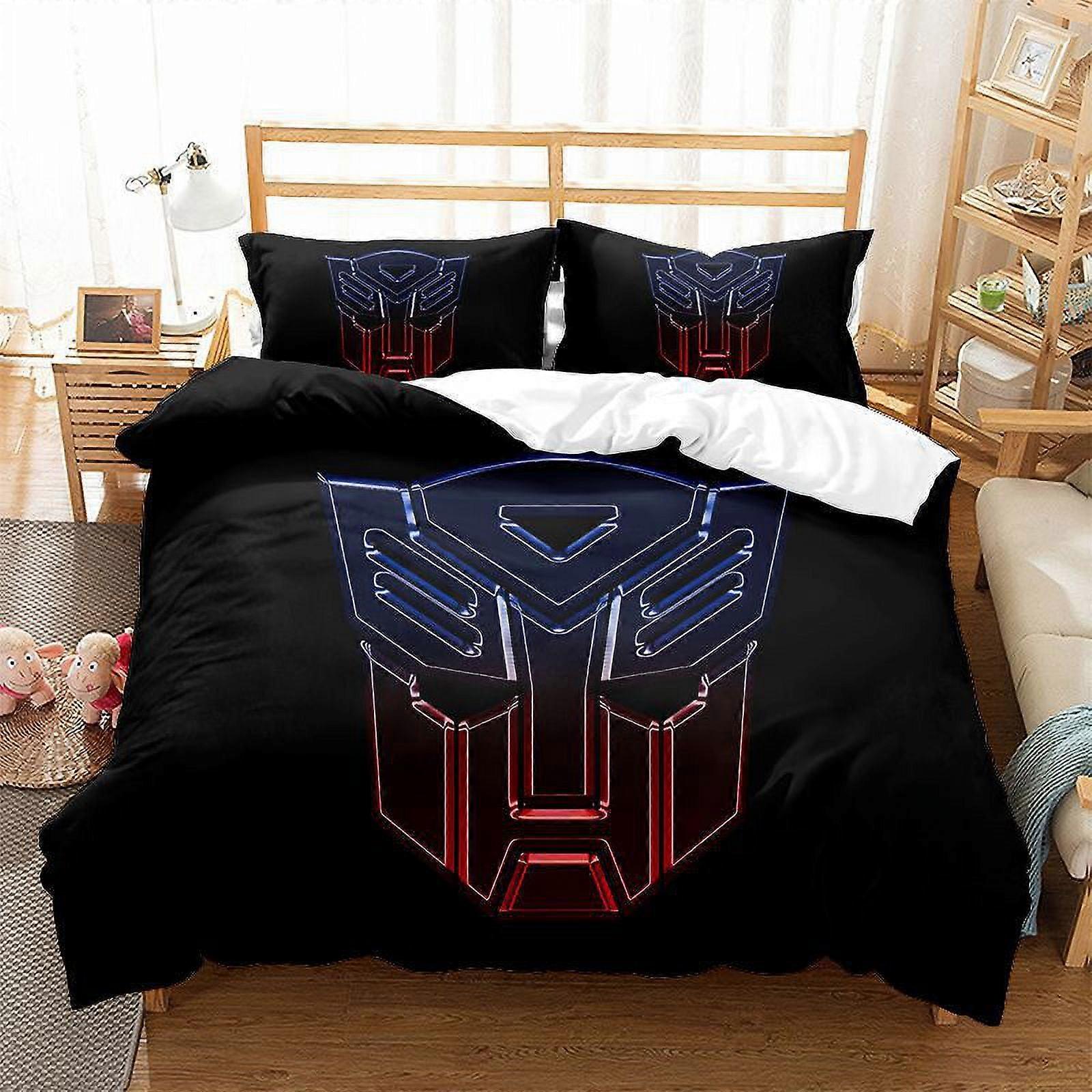 v4747  Bed Sheets Bedding Transformer_s 3 PCS Comforter Set with 2 Pillowcases,Trans_formers Bedding Set Sheet Set for Kids Adults,All Season Lightwei