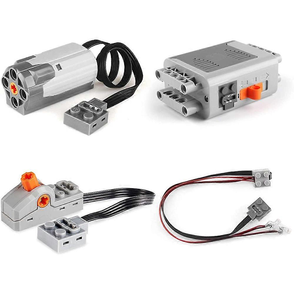4Pack Technology Power Function Motor Block Part Kit 1 Medium Motor, 1 Battery Box, 1 Light Cable,1