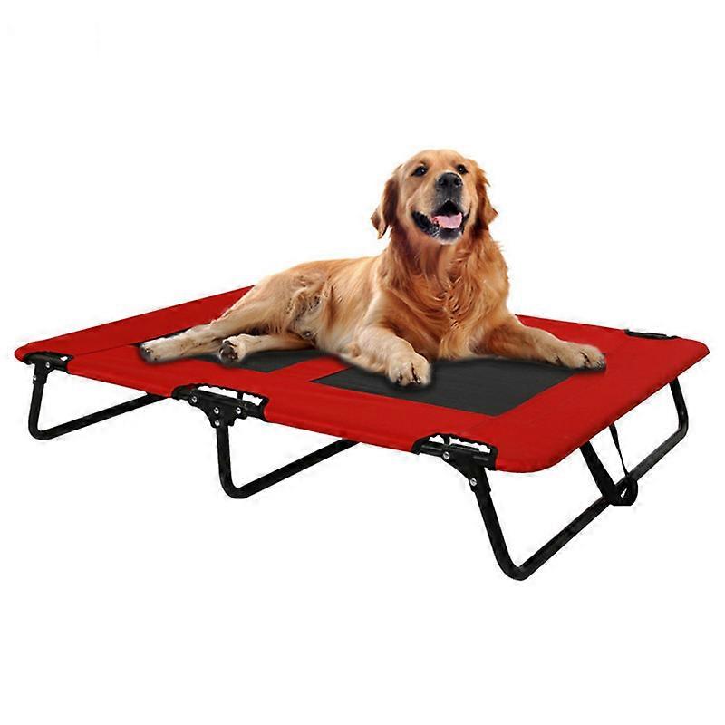 EVAGO EVAGO New Large Elevated Folding Pet Bed Cot Travel Portable Breathable Cooling Mesh Sleeping Dog Bed Pet Cot Elevated Bed No Assembly Required 