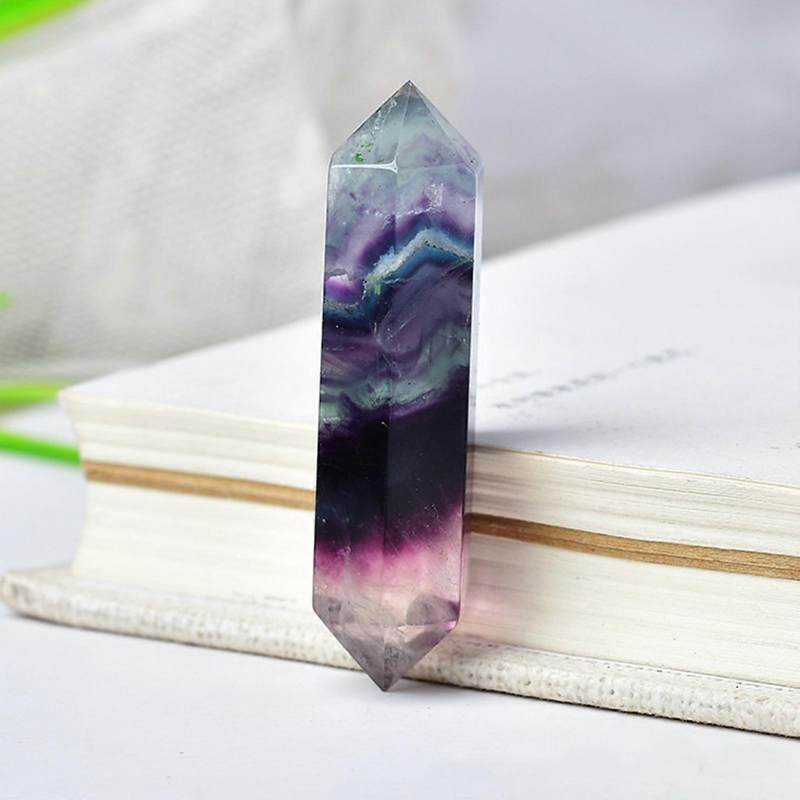 Rainbow Fluorite Stone Wand Μυτερή &; Πολύπλευρη Μπάρα Πρίσματος για Διακόσμηση Διαλογισμού Reiki Chakra