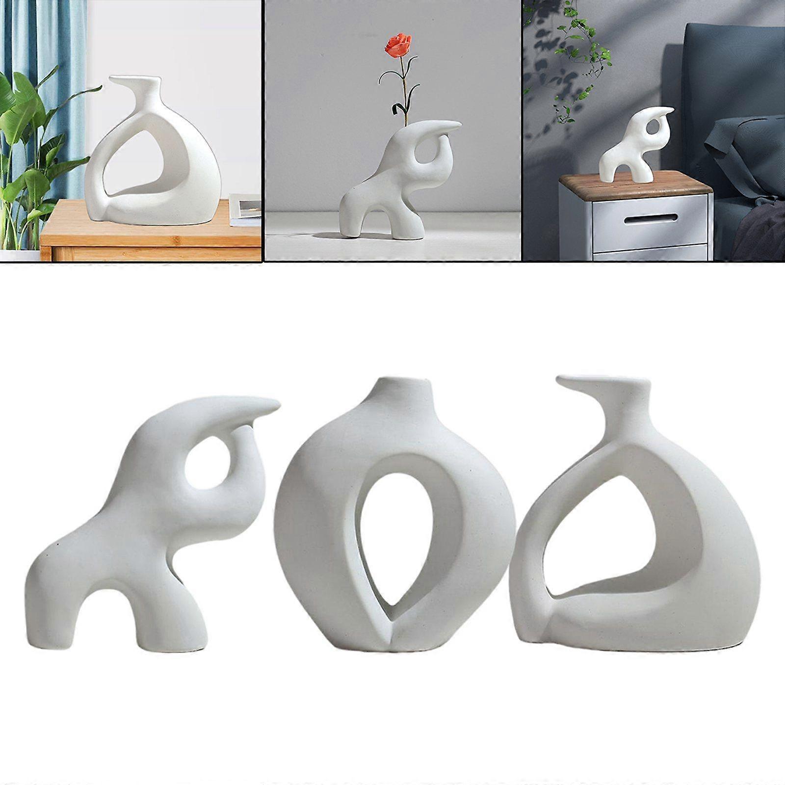 3x Ceramic Vase Elegant Simpler Decorative Study Bookcase