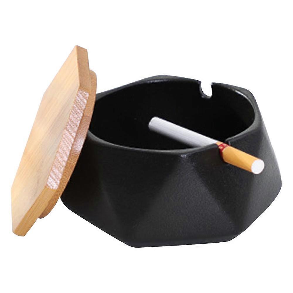 Ceramic Ashtray with Lid, Windproof Design  Portable Ashtray