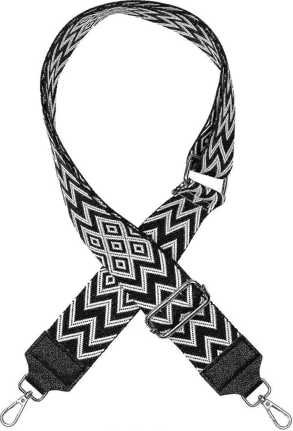 Adjustable Shoulder Strap, Replacement Bag Strap, Wide Shoulder Strap, Width 5cm, Black And White Shoulder Strap