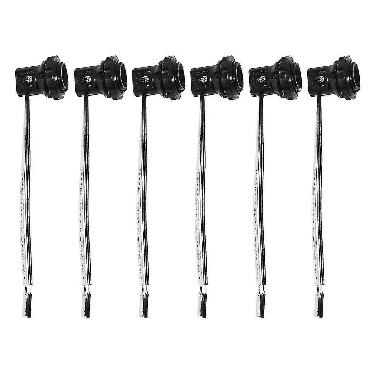 Black Sconces Bulb Base Converter (Pack of 6) - E12 Lamp Base Light Socket Adapter