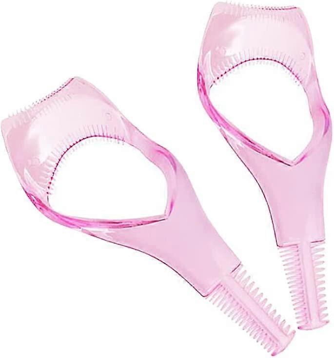 Mascara Eyelash Baffle Useful Cosmetic Mascara Eyelash Comb Applicator Helper Guide Card Assist Tool (pink) (2pcs)