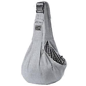 Grey-Reversible Pet Carrier - with shoulder strap - comfortable bag for dog, cat, rabbit